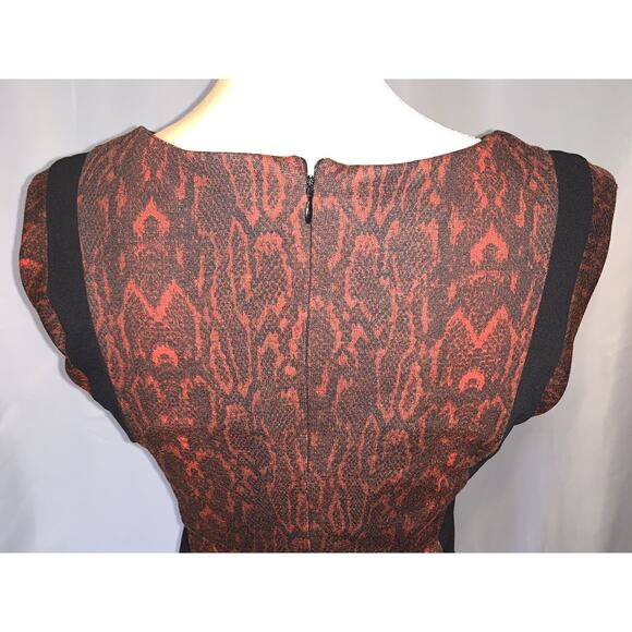 MNG Red Snake Print Color Block Pencil Dress Size S - Picture 7 of 12